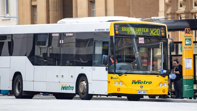 The Bridgewater Express Metro bus at Elizabeth Street in Hobart on Tuesday 19th November 2024.Picture: Linda Higginson