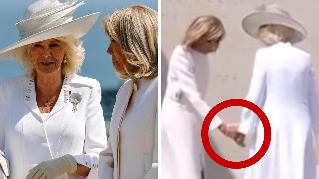 Queen Camilla snubs first lady in cringe clip