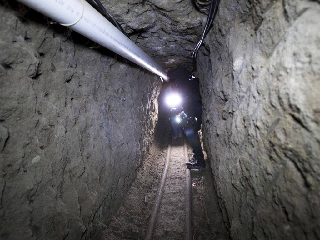 A tunnel through which Guzman allegedly made his escape from the Altiplano maximum security prison in Almoloya, west of Mexico City, in July 2015. Picture: AP Photo/Marco Ugarte