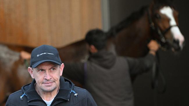 Chris Waller with Soulcombe in the background. Picture: Vince Caligiuri/Getty Images