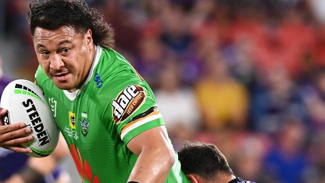 Josh Papalii playing for the Raiders. (Photo by Bradley Kanaris/Getty Images)