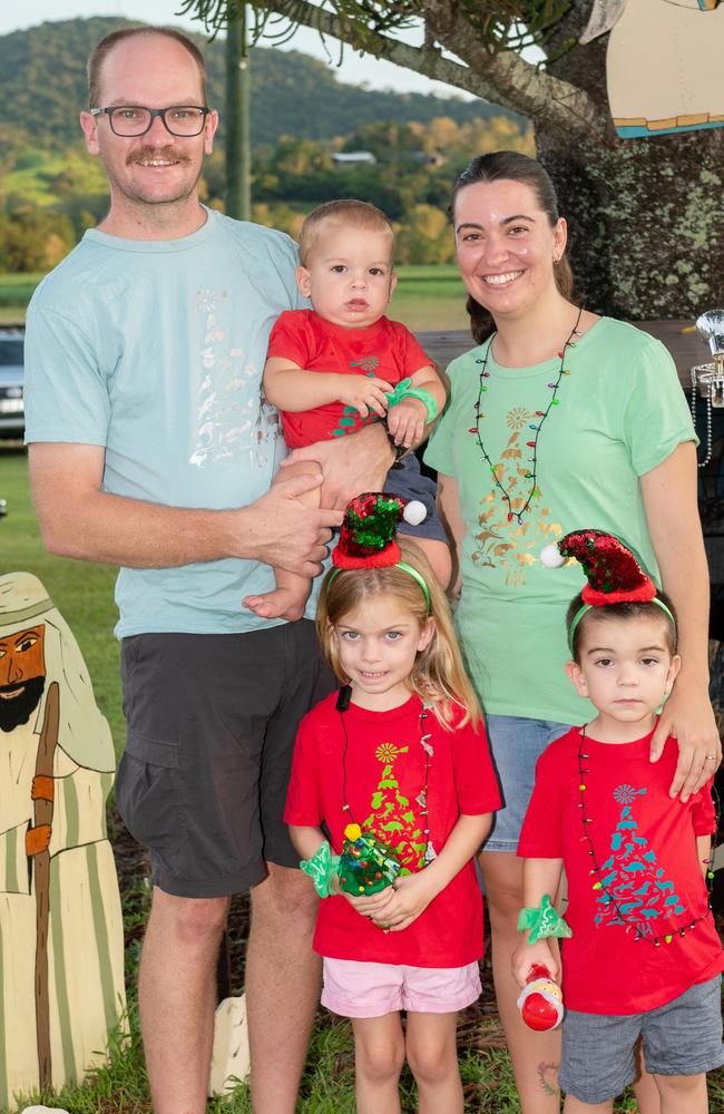 Josh Barton, Ernie Barton, Jacinta Barton, Libby Barton and Banjo Barton at Habana Carols Under the Stars 2023. Saturday 23 December 2023 Picture:Michaela Harlow