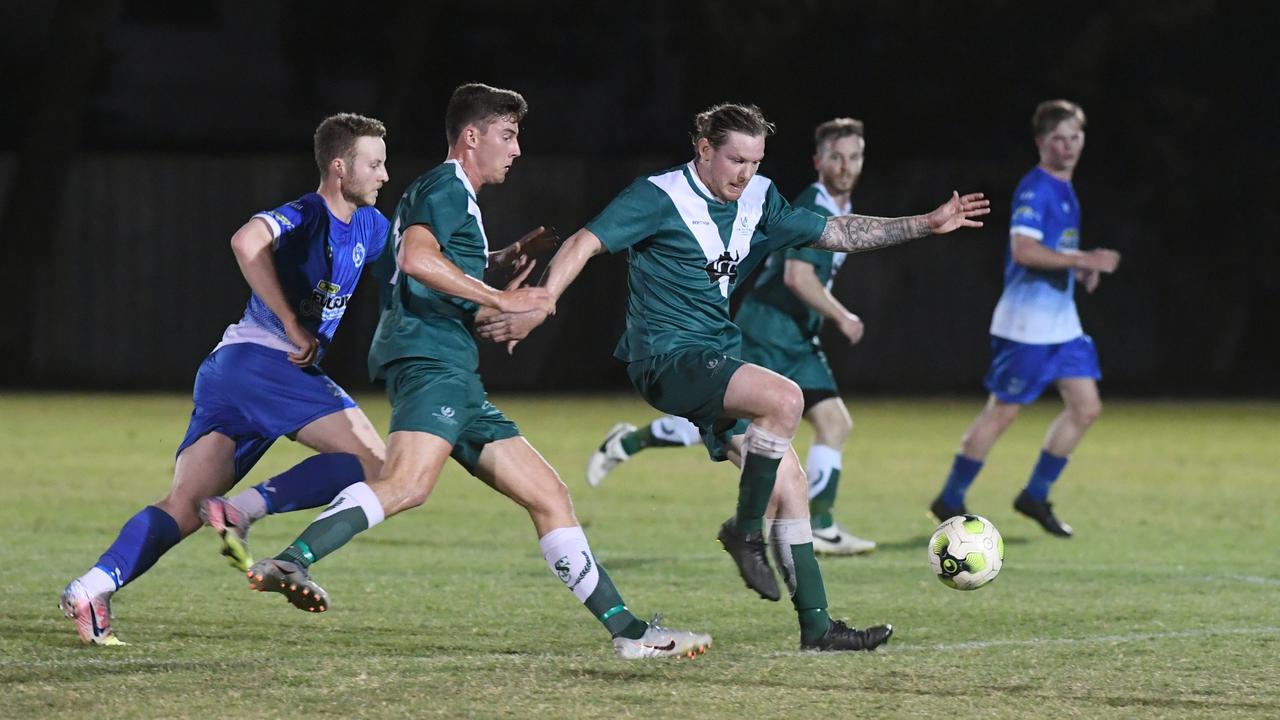 FOOTBALL CQ Premier League Div 1: Frenchville's Daniel Trim with the ball
