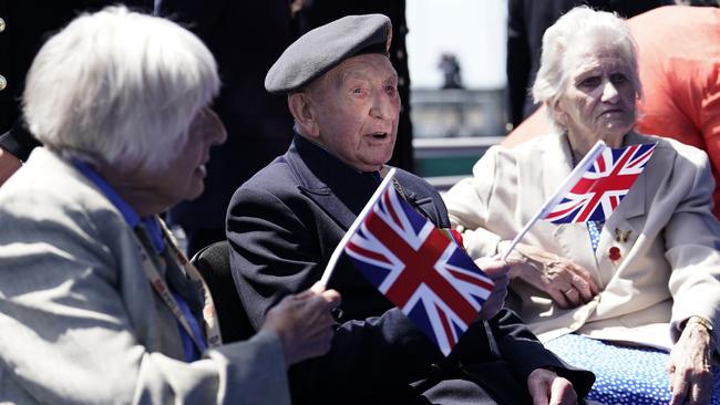 D-Day veteran Joe Randall, 100, attends the commemoration in Portsmouth. Picture: Getty Images