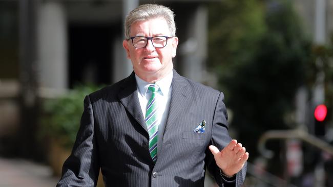 Veteran crime reporter Steve Barrett outside Downing Centre Court in Sydney. Picture: NCA NewsWire / Christian Gilles