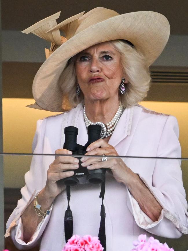 Camilla appears unimpressed by a race. Picture: AFP