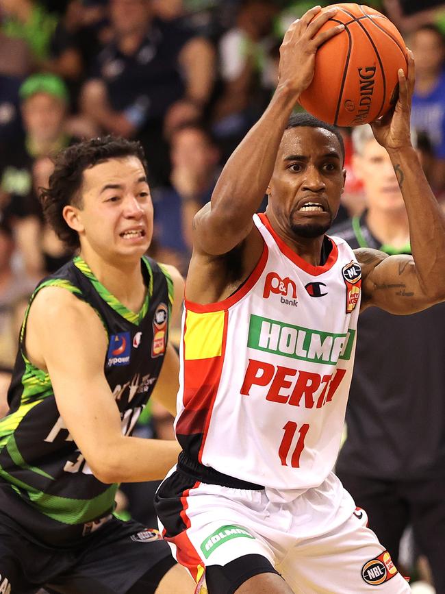 Battling the likes of Bryce Cotton — one of the greatest players to ever play in the NBL. Picture: Getty Images