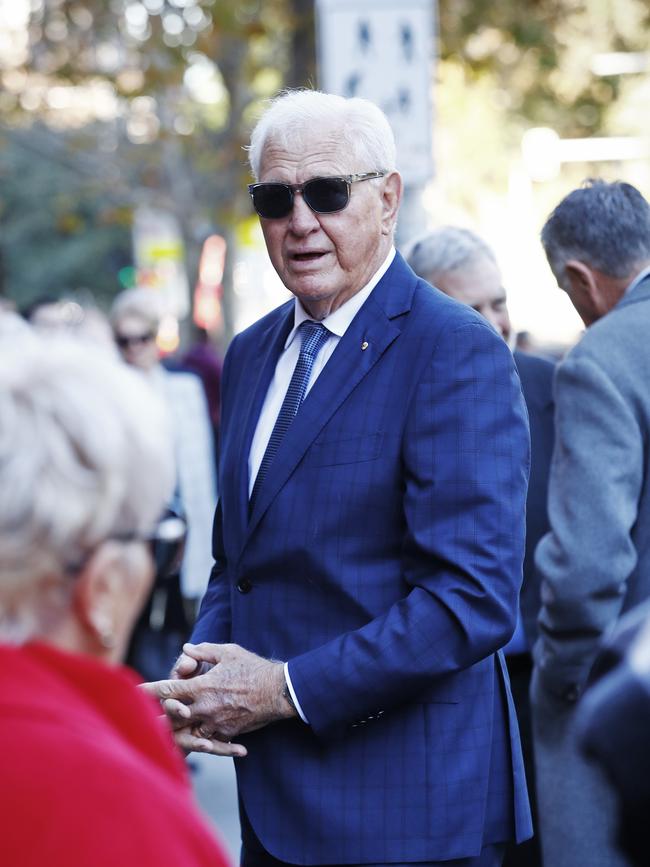 Ron Coote arrives at the state funeral for Bob Fulton on Friday. Picture: Sam Ruttyn