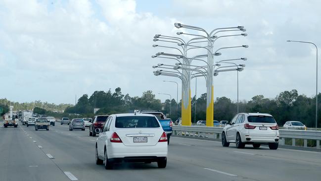 The Gold Coast lights on the M1 at Yatala. Picture: Mike Batterham