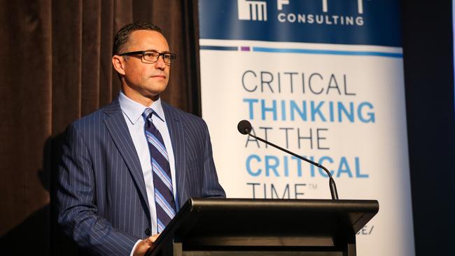 Townsville, Qld 29 January 2016 - FTI Consulting lead administrator John Park addresses an empty room ahead of today's Queensland Nickel creditors meeting -  Photo: Cameron Laird (Ph: 0418 238811 cameron@cameronlaird.com)