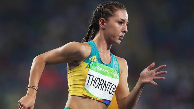 Australia's Jessica Thornton in the Women's 4 x 400m Relay Final at the Rio 2016 Olympic Games. Picture. Phil Hillyard