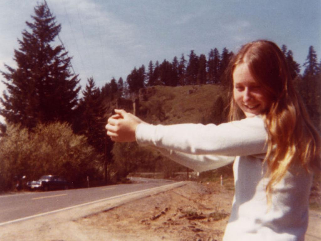 Colleen Stan hitchhiking before her kidnap. Picture: Supplied
