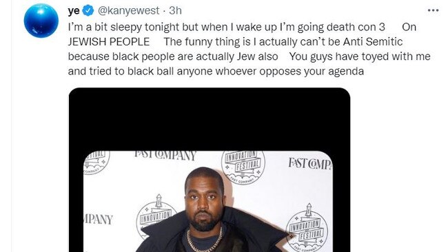 This tweet from Kanye West has been removed.