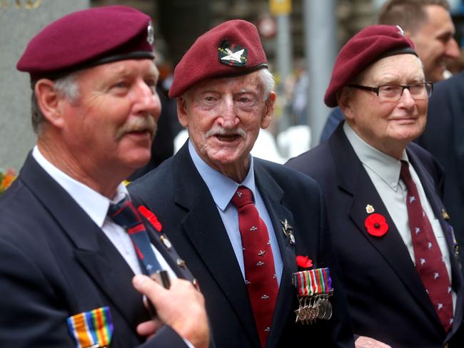 Remembrance day at the Cenotaph, Martin Place. Picture: Ross Schultz