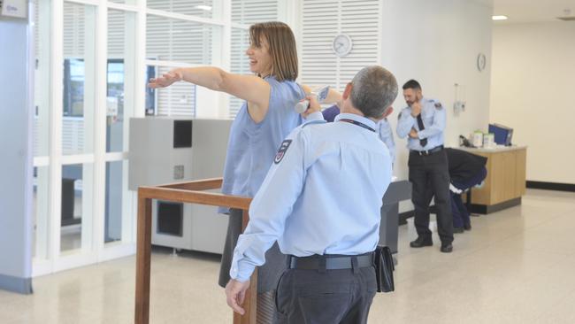 Security checks inside the the Clarence Correctional Centre at Lavadia. New Grafton jail.