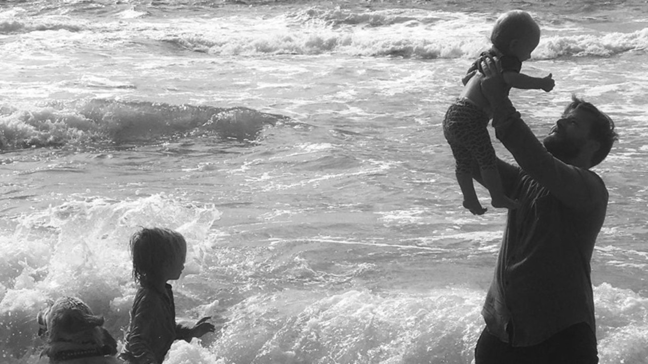 Wes Carr with his young family.