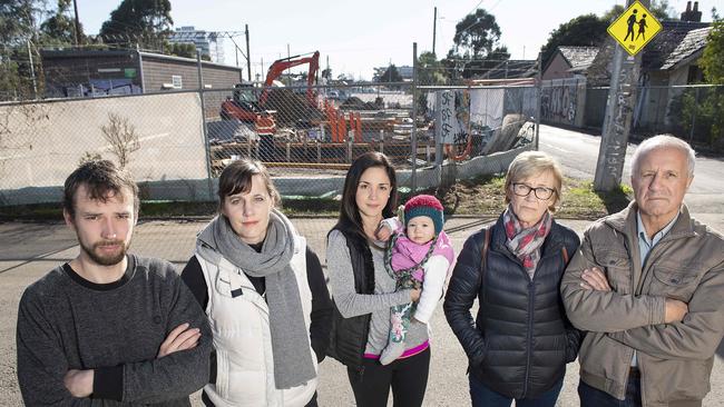 Members of the Bell St Residents Group claim they were only given four days notice before construction began. Picture: Ellen Smith