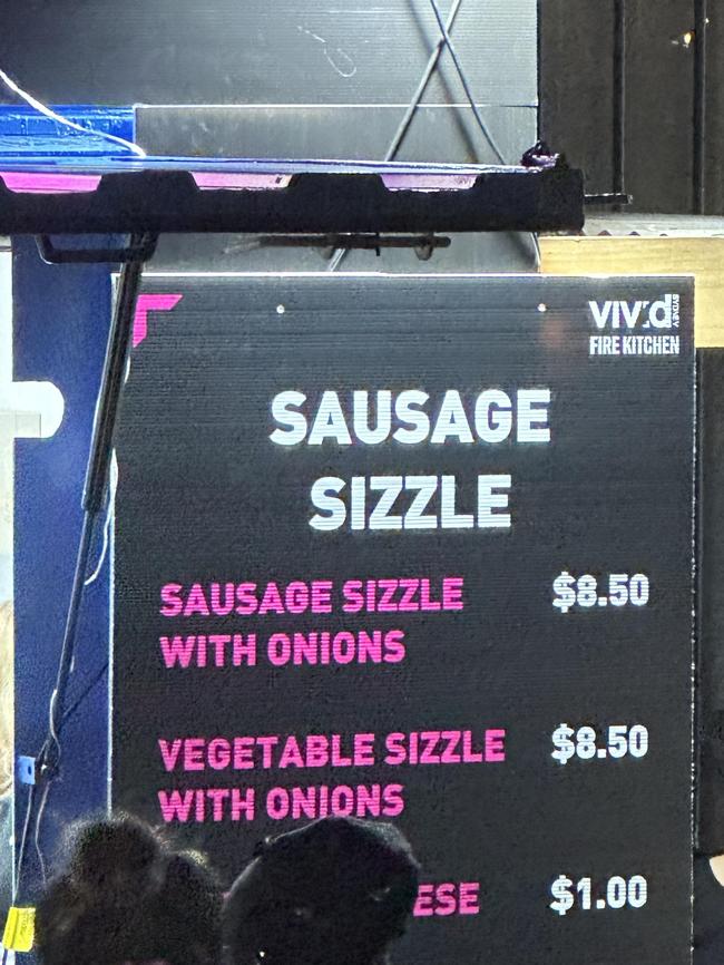 High prices at food vendors, like this sausage sizzle, were also off-putting to visitors. Picture: Reddit