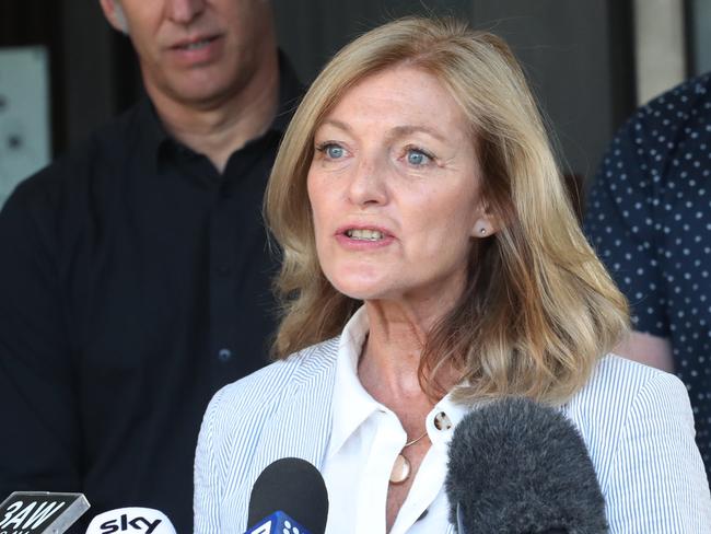 Fiona Patten from the Reason Party, held a doorstop press conference at Parliament House. Picture: David Crosling