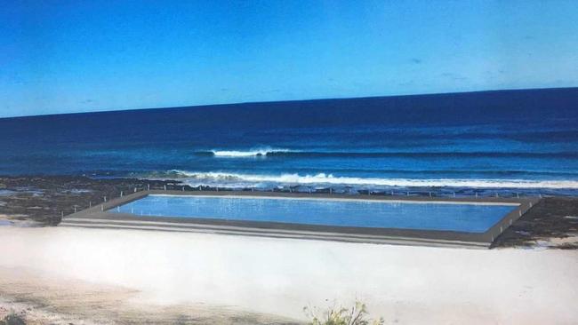 An earlier artist's impression of the proposed Ballina Ocean Pool. Picture: Supplied