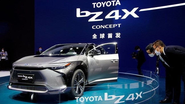 Toyota Australia plans to offer the bZ4X locally, but cannot say when it will arrive. Photo: Aly Song/Reuters