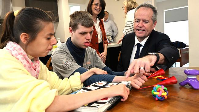 National Disability Insurance Scheme Minister Bill Shorten visits BestLife in Brisbane in May to discuss NDIS Budget measures. Picture: Lyndon Mechielsen