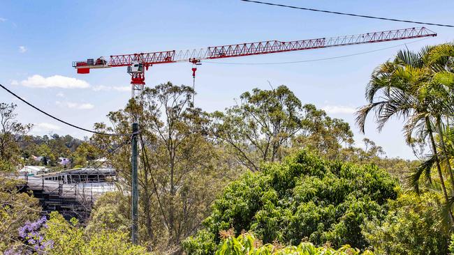 Construction work at the Queensland Academy for Science, Mathematics and Technology at Toowong. The school is developing a transport plan to cope with an increase in students. Picture: AAP/Richard Walker