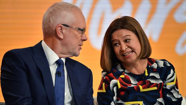 Former ABC chairman Justin Milne (left) and former managing director Michelle Guthrie.