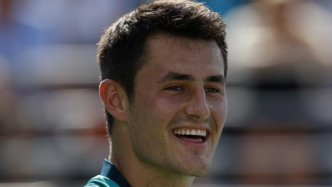 Will we see a more mature Bernard Tomic? He says Lleyton Hewitt has inspired him. Picture: AFP