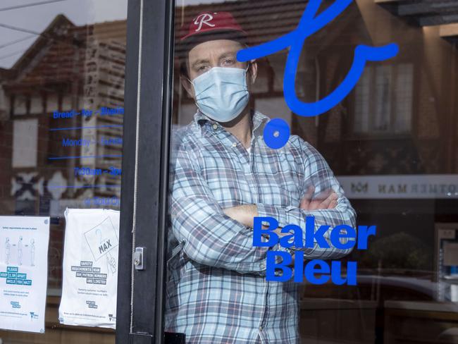 Baker Bleu owner Mike Russell has had to shut his two shops after all 50 of his staff were forced into isolation. Picture: Wayne Taylor