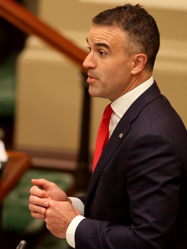 Leader of the Opposition Peter Malinauskas speaks in Parliament. Picture: NCA NewsWire / Kelly Barnes