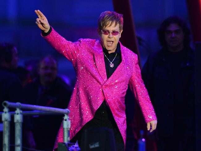 Elton John performs during the Queen’s Diamond Jubilee Concert at Buckingham Palace in London in 2012. Picture: AFP