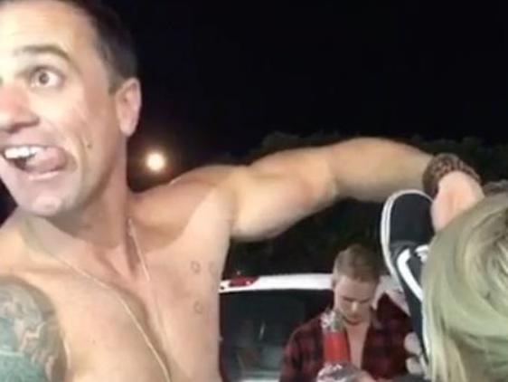 Singer Shannon Noll does a 'Shoey for Shanno' on Instagram