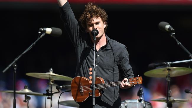 Joy performs at the AFL Grand Final in 2016.