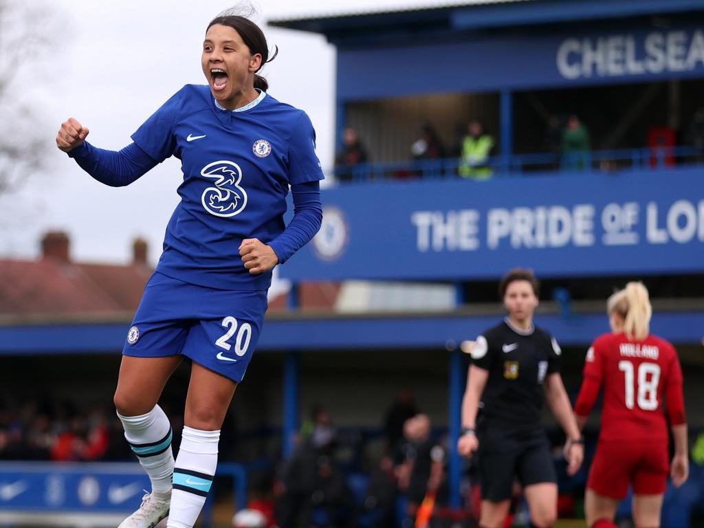 Kerr had earlier scored a hat-trick for Chelsea against Liverpool. Picture: Getty Images