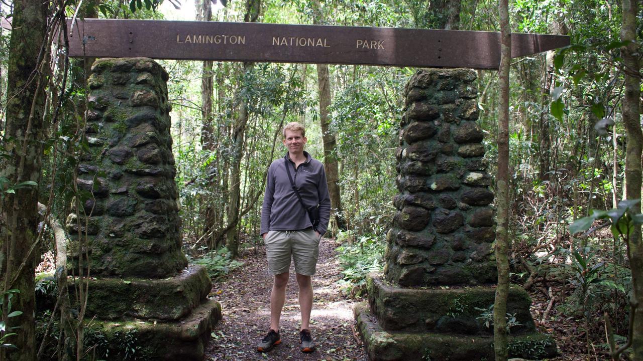 James Tweed is pictured in Binna Burra, which is part of the Lamington National Park where he discovered a new species of Australian longhorn beetle. Picture: supplied