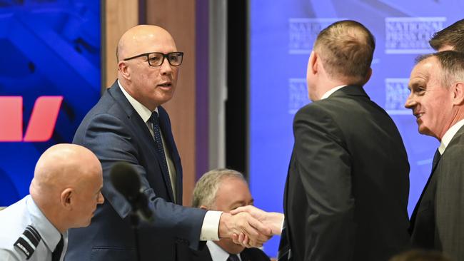 Opposition Leader Peter Dutton made an appearance on Friday. Picture: NCA NewsWire / Martin Ollman