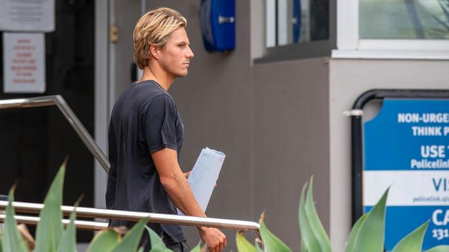 The 26-year-old outside the Maroochydore Police Station. Picture: Patrick Woods