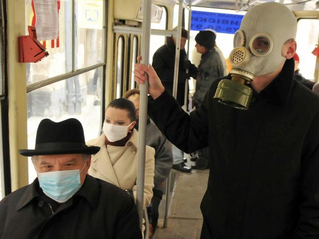 In 2009, as the swine flu swept across Europe, some took the alarmism to new levels. Picture: AFP