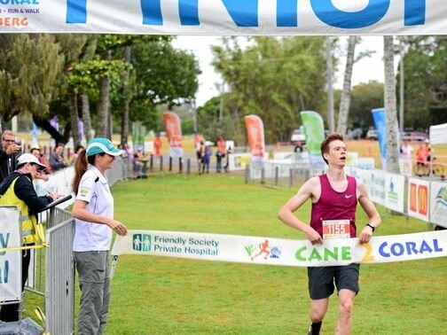 WINNER: Germany's Tom Harder takes out the half marathon at the Cane2Coral.