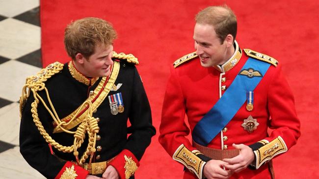 Prince Harry and Prince William at Westminster Abbey, London. Picture: Getty Images