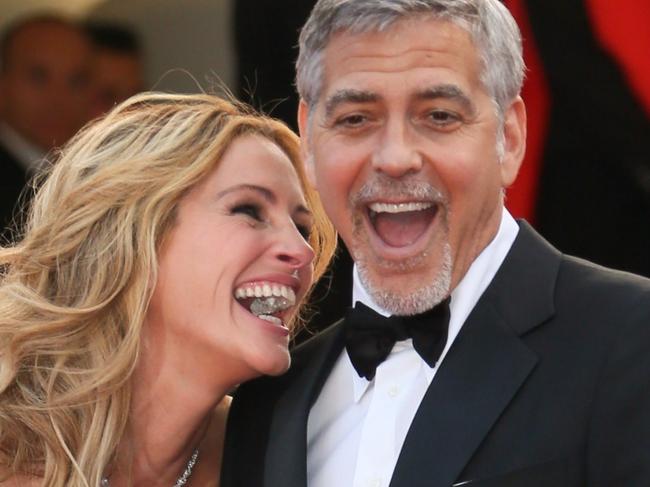 CANNES, FRANCE - MAY 12:  George Clooney and Julia Roberts attend the 