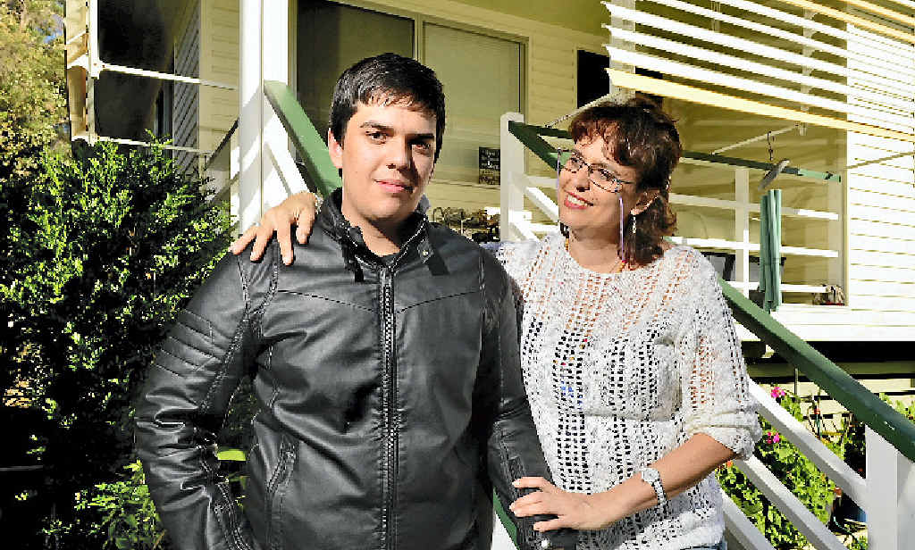 HARD ROLE: Being a carer is tough work that not many people understand, but Mareika Holmes does it because she loves her children, including 18-year-old Jakob. Picture: Andrew Morgan