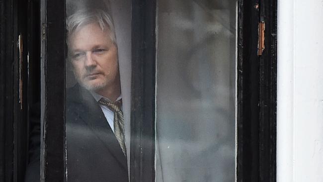 Julian Assange at Ecuador’s London embassy in February 2016. Picture: AFP Photo/Ben Stansall