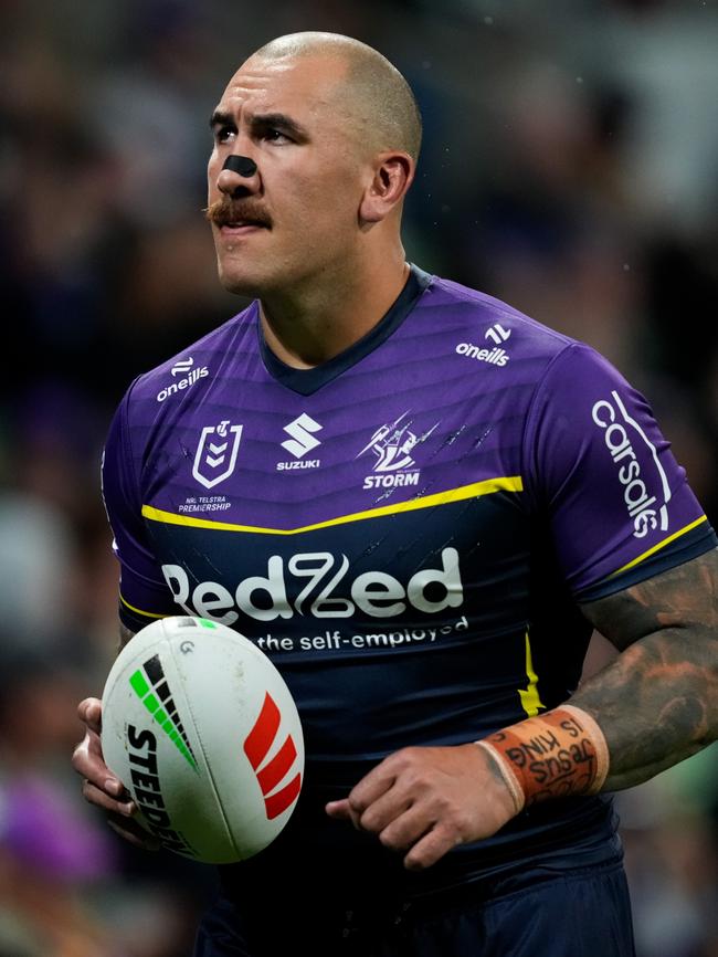 Storm player Nelson Asofa-Solomona with tape on his nose during a match. Picture: NRL Photos