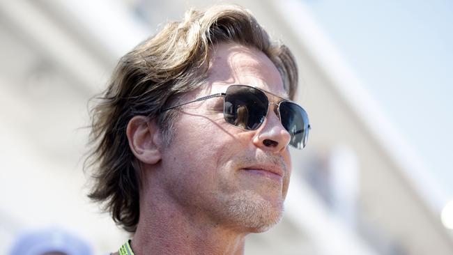 Brad Pitt walks in the Paddock prior to practice ahead of the F1 Grand Prix of USA.