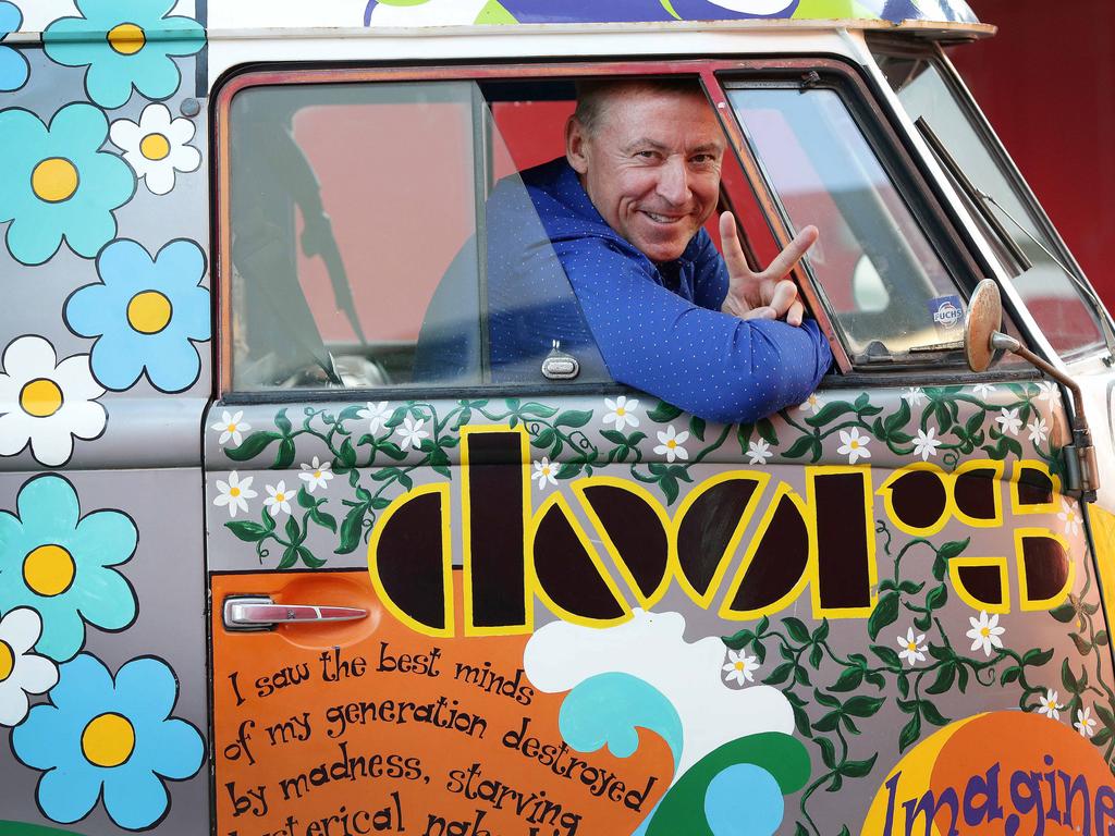 Gosford Classic Car Museum owner Tony Denny in a kombi at the new museum West Gosford which is opening on Saturday May 28. Picture: Sue Graham