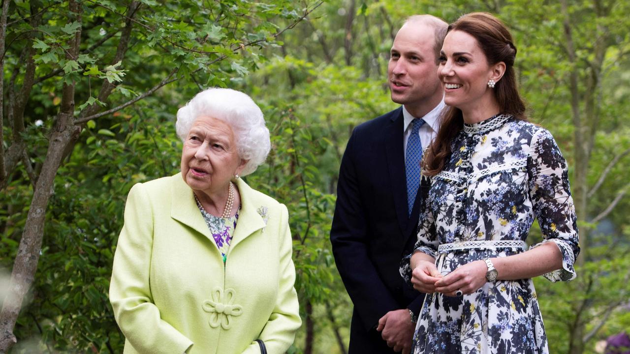 William and Kate with the late Queen Elizabeth. Picture: Geoff Pugh / POOL / AFP