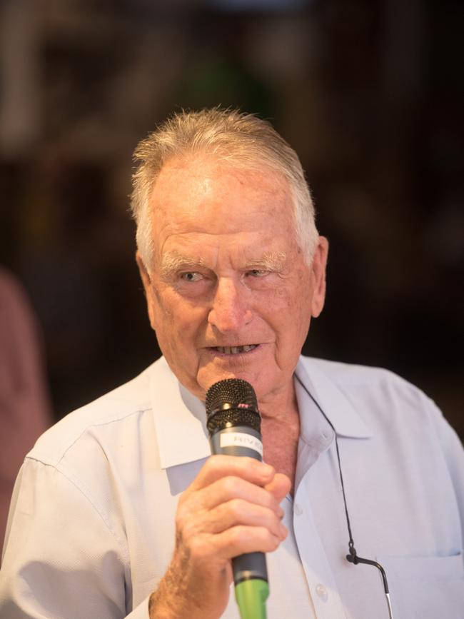 New Clarence Valley Wall of Fame member Harold Kratz speaks at the Clarence Valley Sports Awards. Photo Adam Hourigan / The Daily Examiner