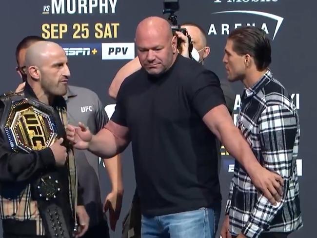 UFC president Dana White had to separate the two fighters before things got nasty.